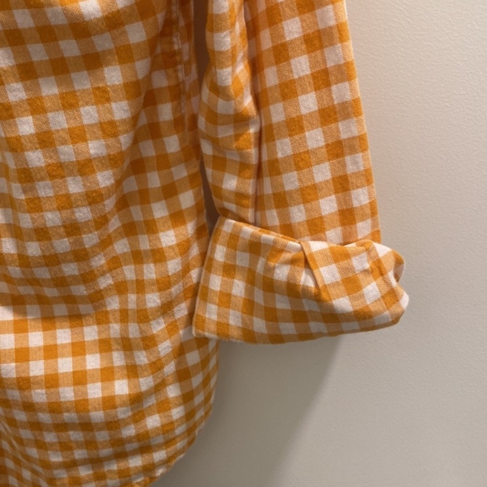 Banana Republic Gold White Gingham Check Button Down Shirt - Picture 6 of 7
